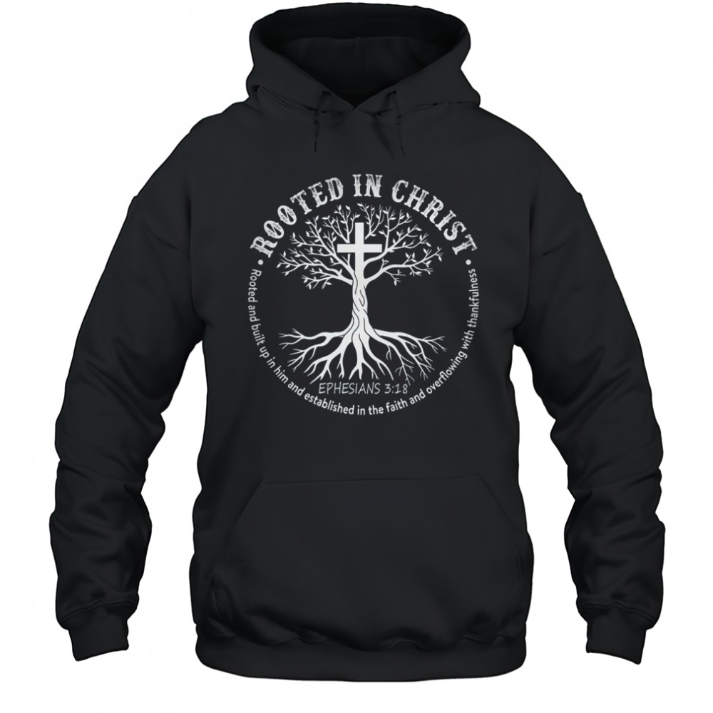 Jesus Cross Pray Bible Rooted In Christ Christian Men Women shirt Hoodie