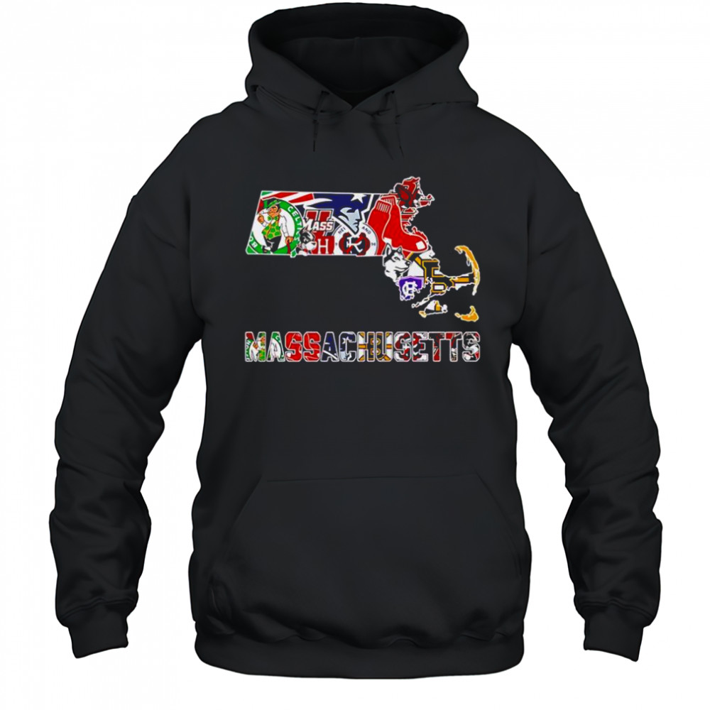 Massachusetts Sports Map T-Shirt Hoodie