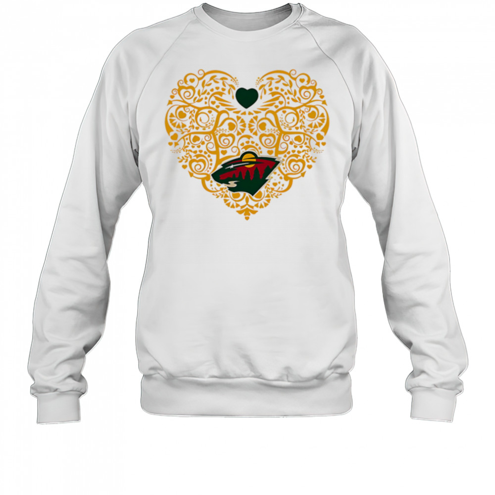 Minnesota Wild Floral Pattern Heart logo shirt Sweatshirt