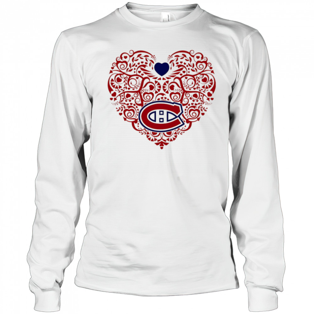 Montreal Canadiens Floral Pattern Heart logo shirt Long Sleeved
