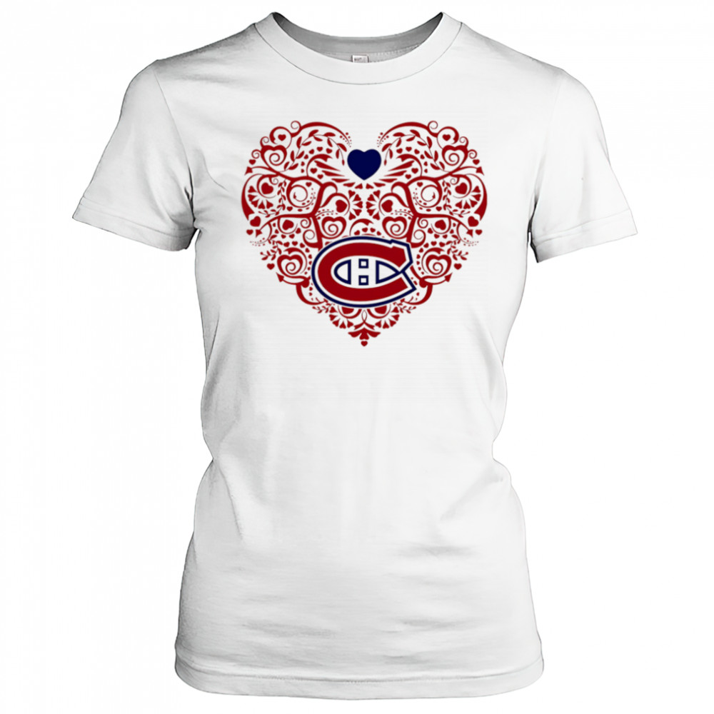 Montreal Canadiens Floral Pattern Heart logo shirt Women's T-shirt