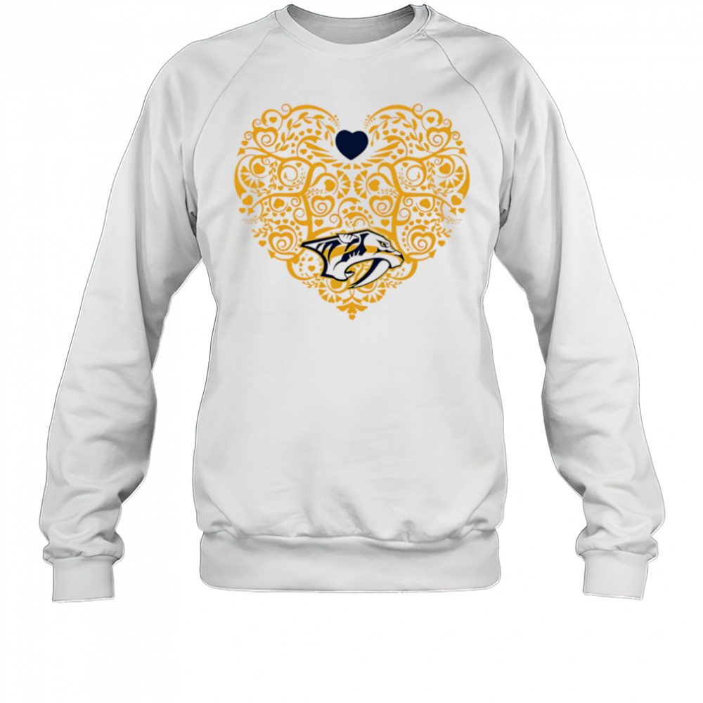 Nashville Predators Floral Pattern Heart logo shirt Sweatshirt