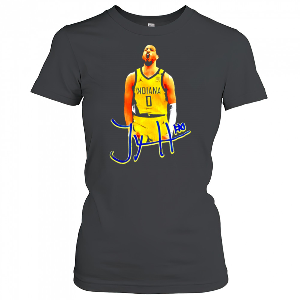 NBA Finals 2025 Tyrese Haliburton player Indiana Pacers Basketball signature shirt Women's T-shirt