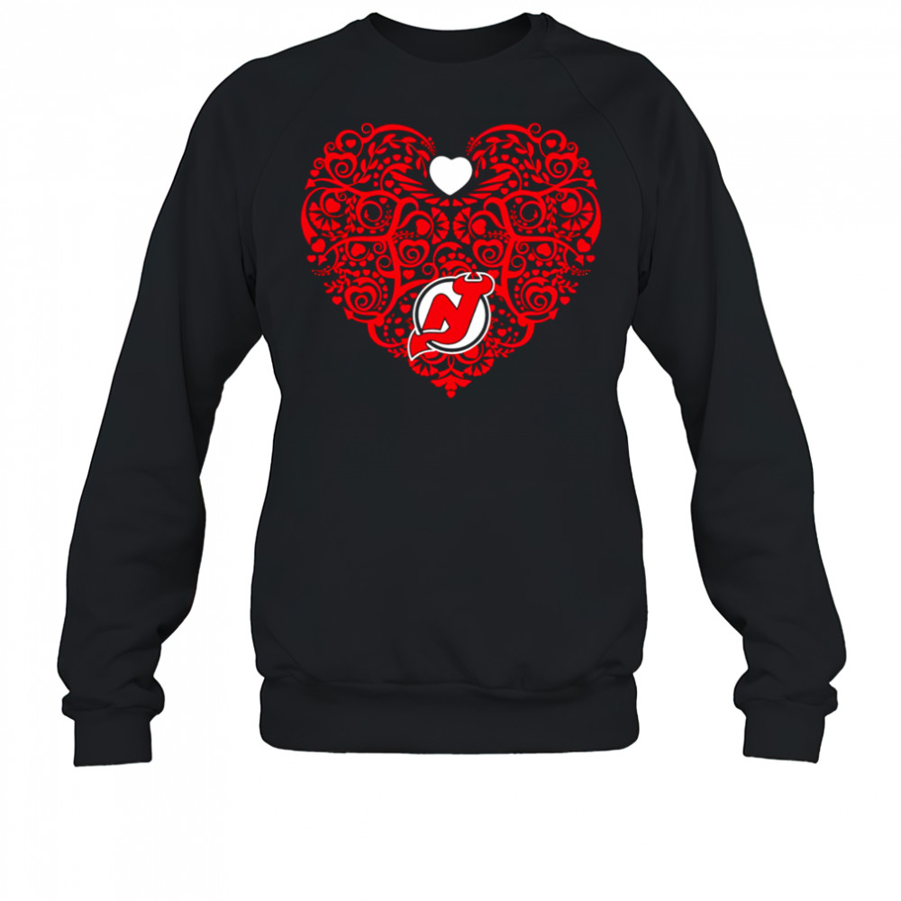 New Jersey Devils Floral Pattern Heart logo shirt Sweatshirt