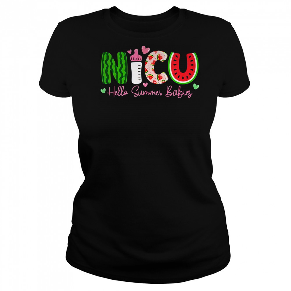 NICU Nurse Hello Summer Watermelon Funny Nursing Girls Women shirt Women's T-shirt