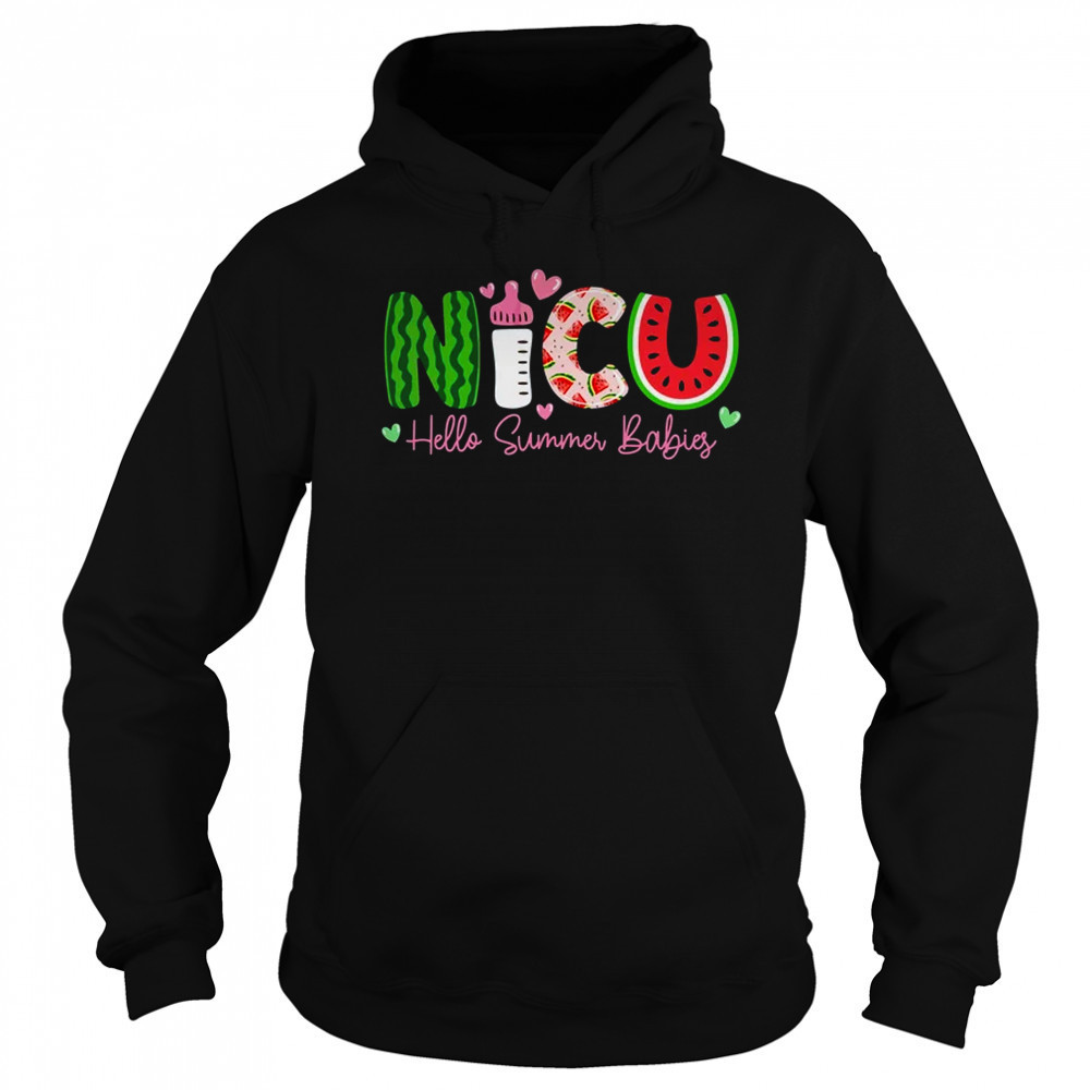 NICU Nurse Hello Summer Watermelon Funny Nursing Girls Women shirt Sweatshirt