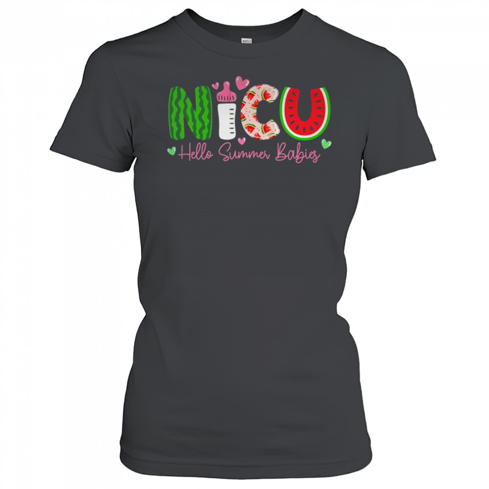 NICU Nurse Hello Summer Watermelon Funny Nursing Girls Women shirt Women's T-shirt