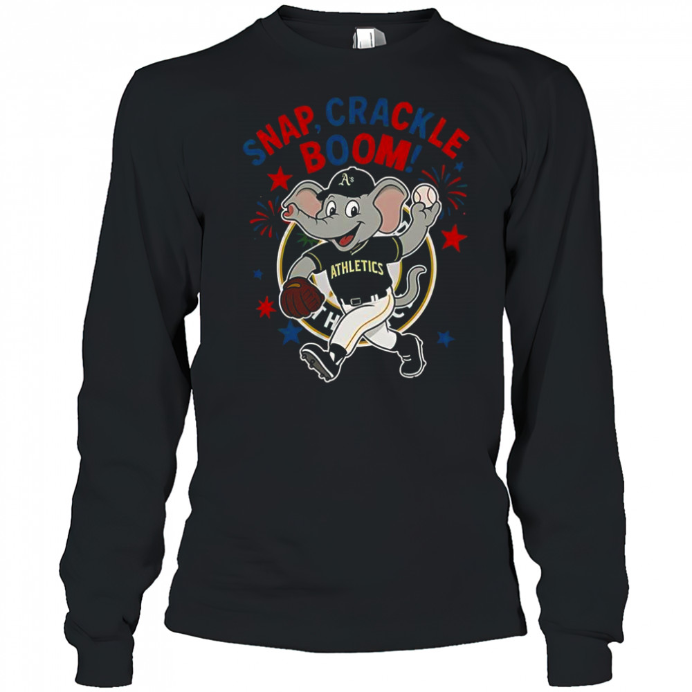 Oakland Athletics Snap Crackle Boom Power Of Champions Indepencence Day T-Shirt Long Sleeved