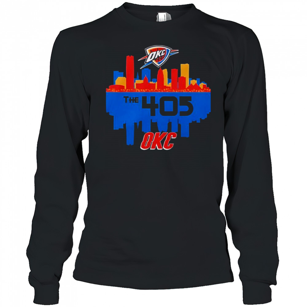 Oklahoma City Thunder Stadium The 405 OC Cities T-Shirt Long Sleeved