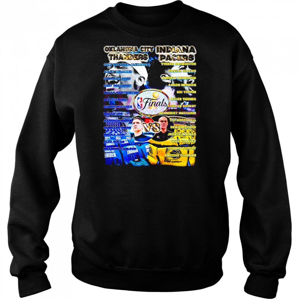 Oklahoma City Thunder vs Indiana Pacers NBA Finals 2025 full roster shirt Hoodie