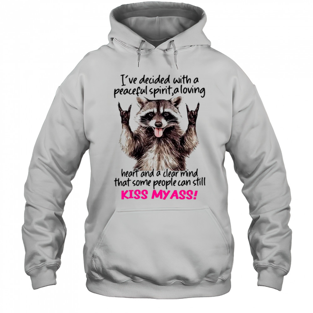 Raccoon I’ve decided with a peaceful spirit a loving heart shirt Hoodie
