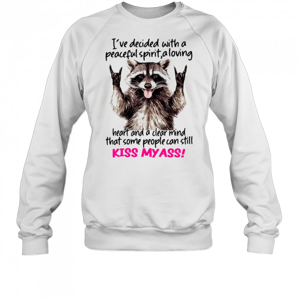 Raccoon I’ve decided with a peaceful spirit a loving heart shirt Sweatshirt