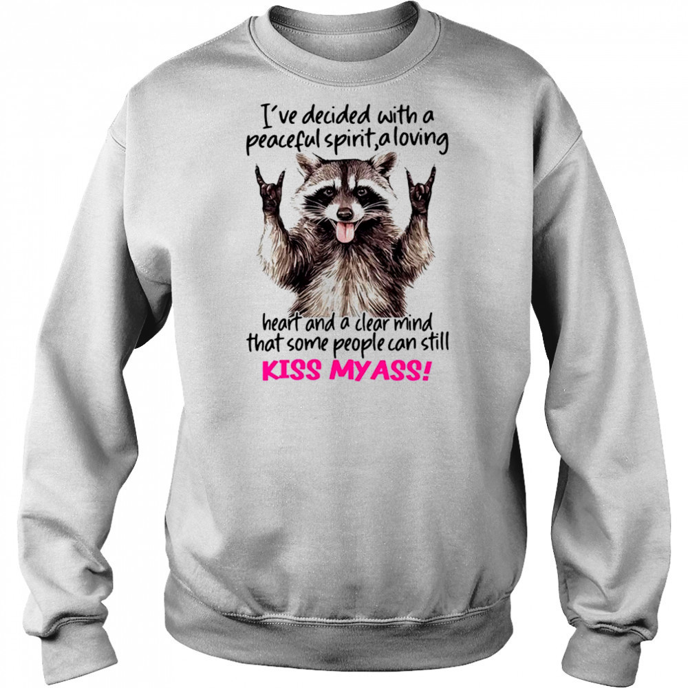 Raccoon I’ve decided with a peaceful spirit a loving heart shirt Hoodie