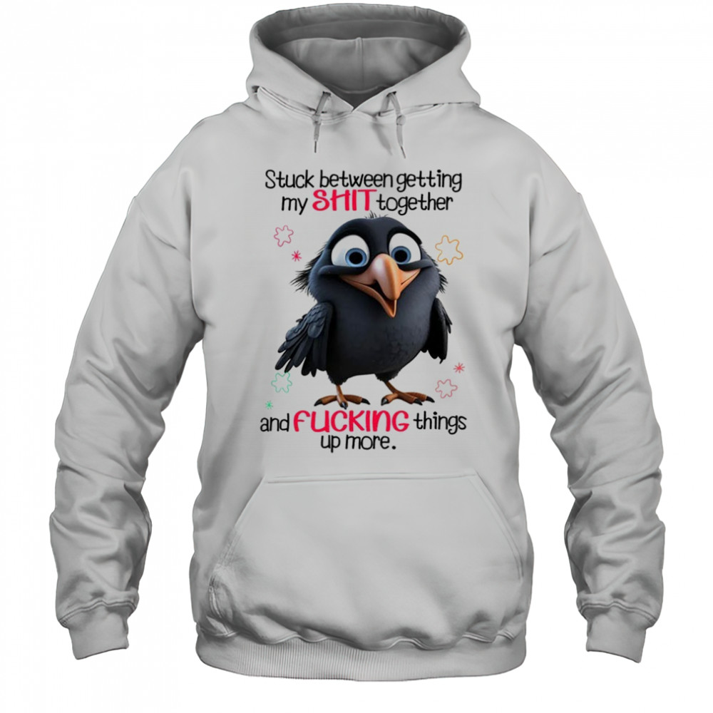 Raven stuck between getting my shit together and fucking things up more shirt Hoodie