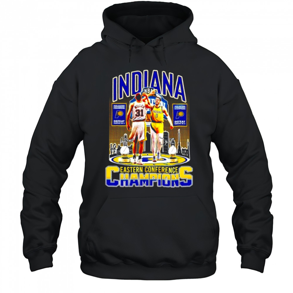 Reggie Miller and Tyrese Haliburton 2025 Eastern Conference Champions Indiana Pacers shirt Hoodie