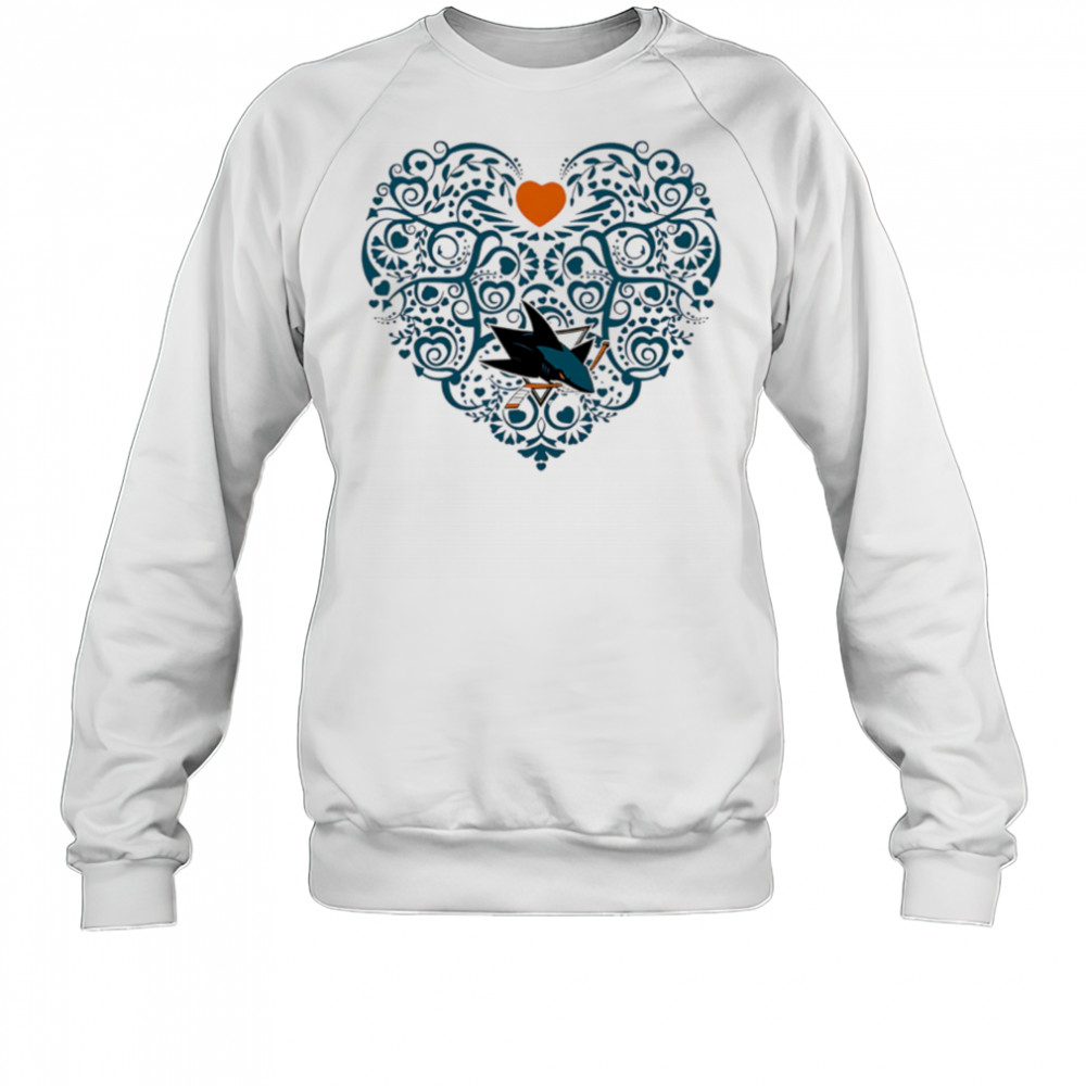 San Jose Sharks Floral Pattern Heart logo shirt Sweatshirt