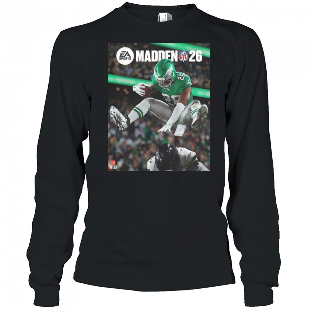 Saquon Barkley Philadelphia Eagles And His Hurdle Grace The Cover Of Madden NFL T-Shirt Long Sleeved