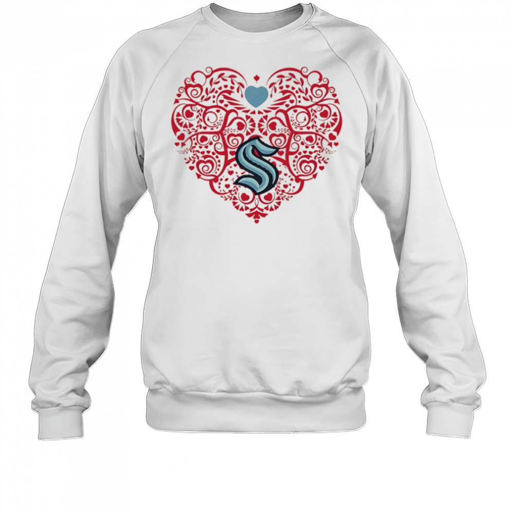 Seattle Kraken Floral Pattern Heart logo shirt Sweatshirt