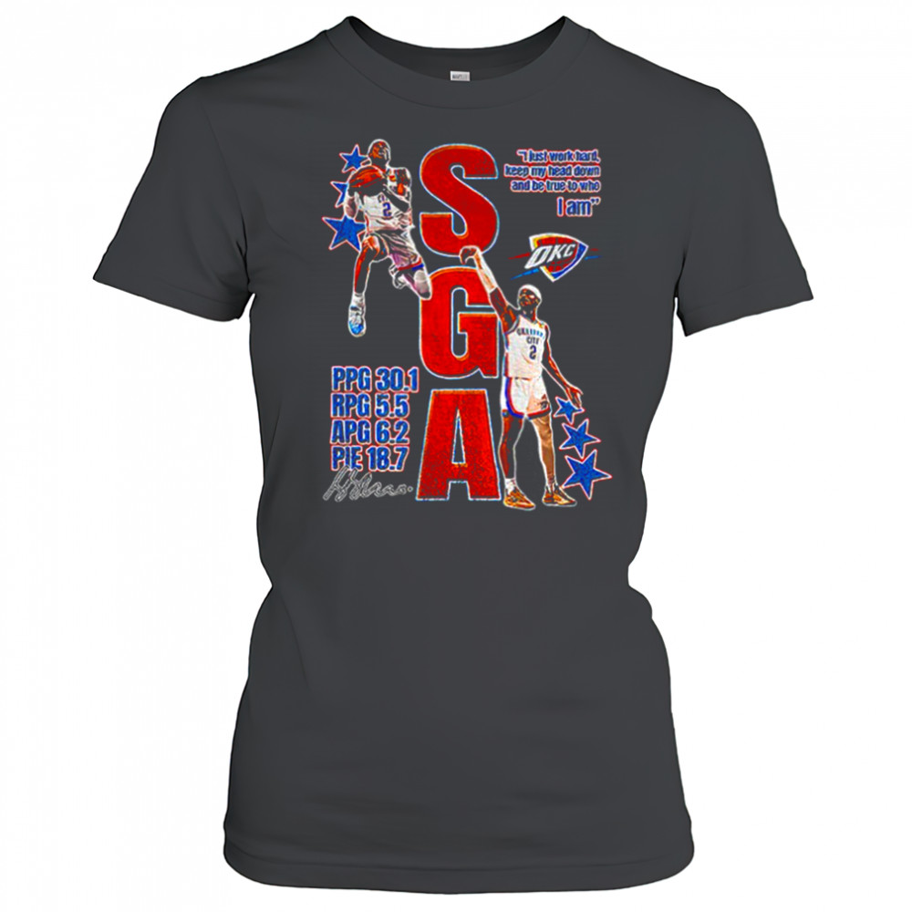 SGA OKC Thunder I just work hard keep my head down and be true to who I am signature shirt Women's T-shirt