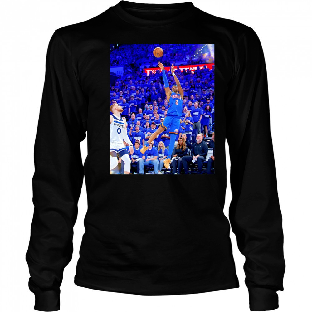 Shai Gilgeous Alexander Oklahoma City Thunder NBA Basketball Game Frames shirt Long Sleeved