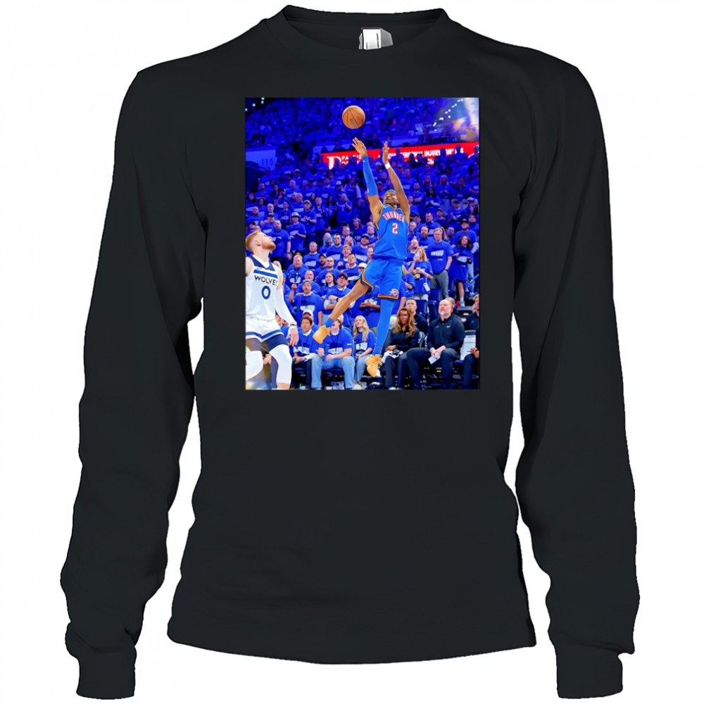 Shai Gilgeous Alexander Oklahoma City Thunder NBA Basketball Game Frames shirt Long Sleeved