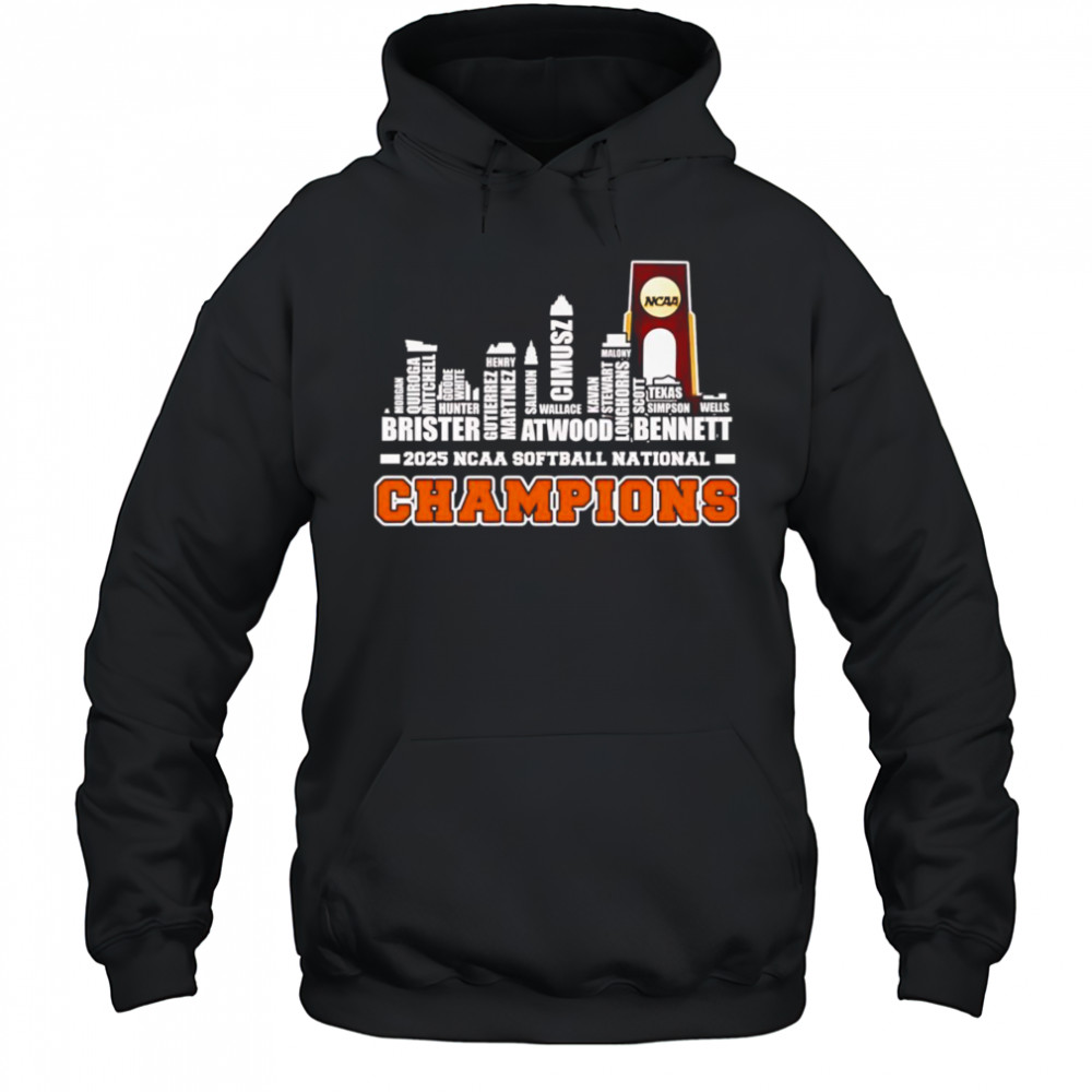 Skyline name 2025 NCAA Softball National Champions Texas Longhorns shirt Hoodie