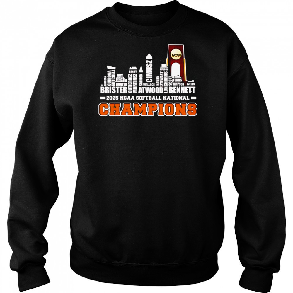 Skyline name 2025 NCAA Softball National Champions Texas Longhorns shirt Hoodie
