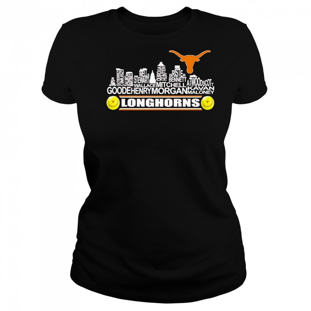 Skyline name Texas Longhorns softball shirt Women's T-shirt