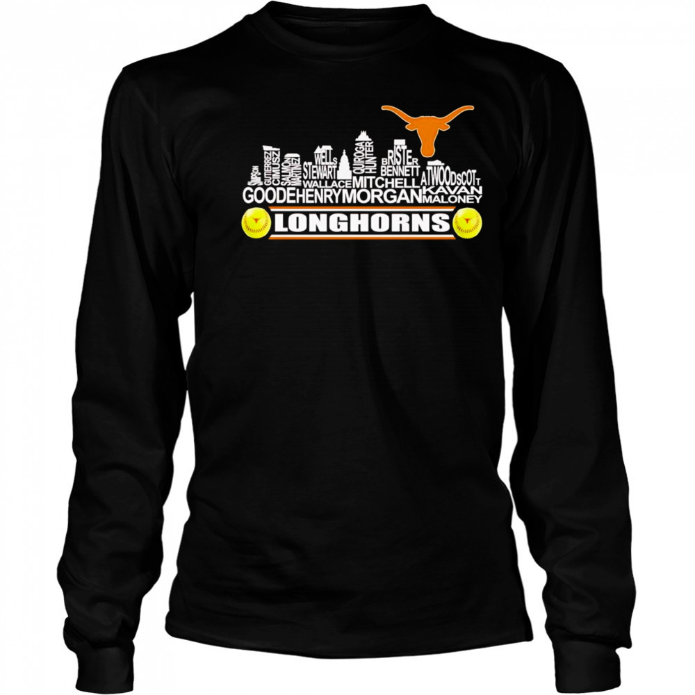 Skyline name Texas Longhorns softball shirt Long Sleeved