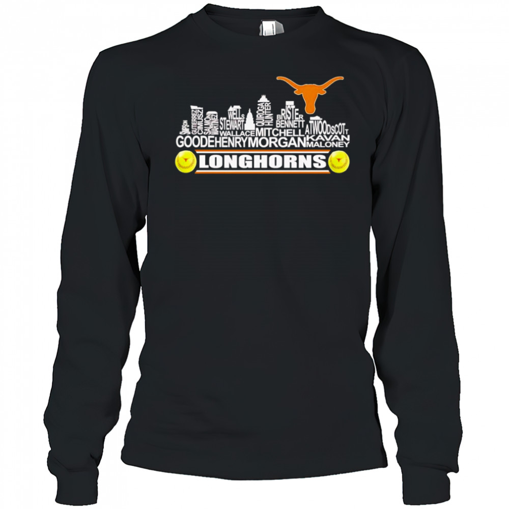 Skyline name Texas Longhorns softball shirt Long Sleeved