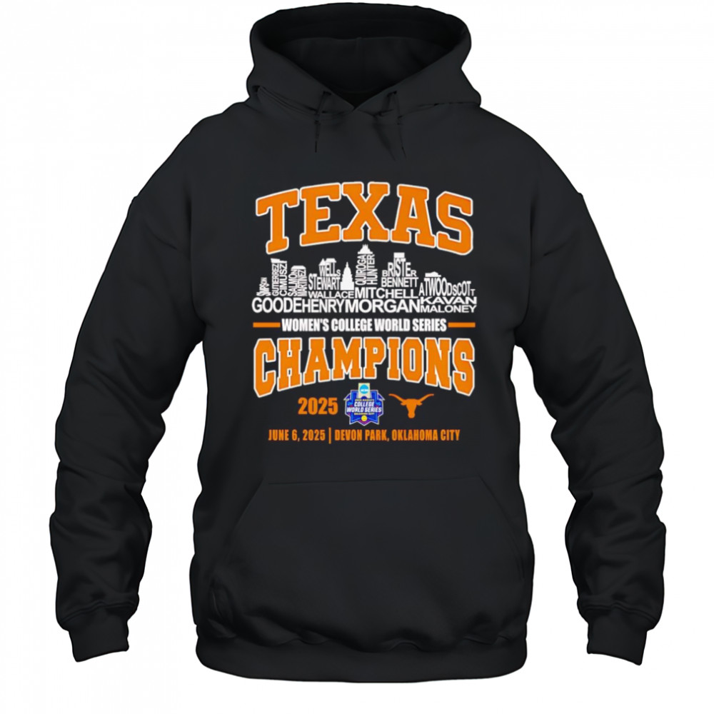 Skyline name Texas Women’s College World Series Champions 2025 shirt Hoodie