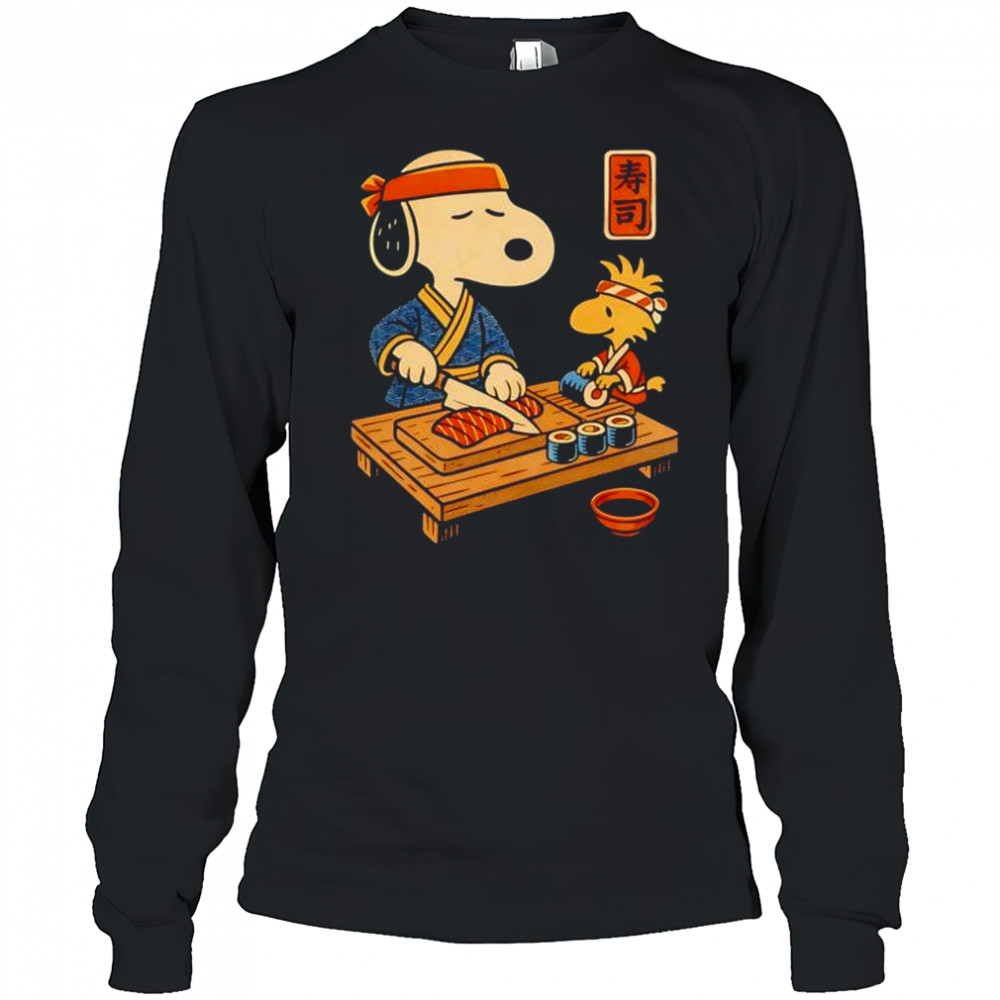 Snoopy and Woodstock sushi Japan food shirt Long Sleeved
