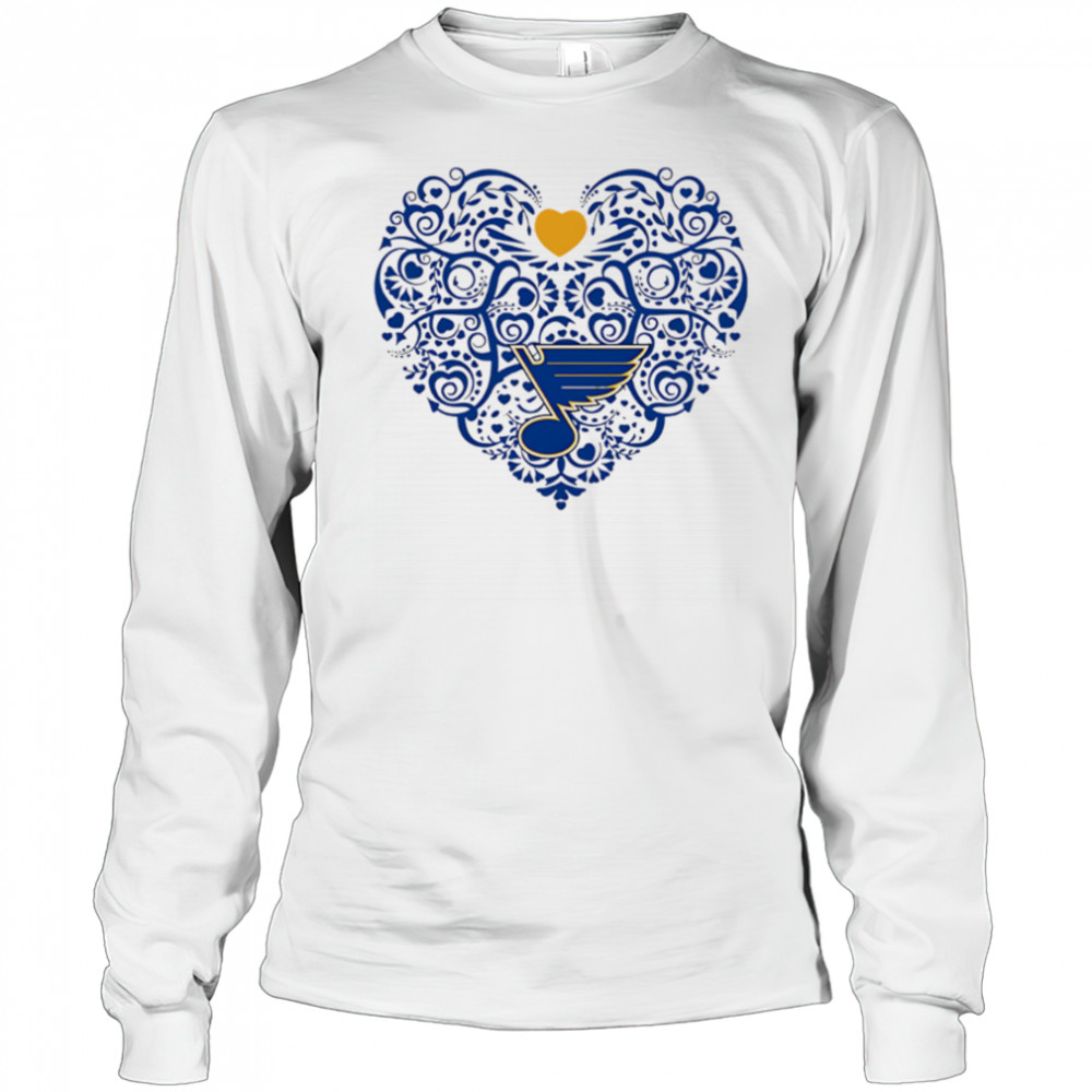 St. Louis Blues Floral Pattern Heart logo shirt Long Sleeved