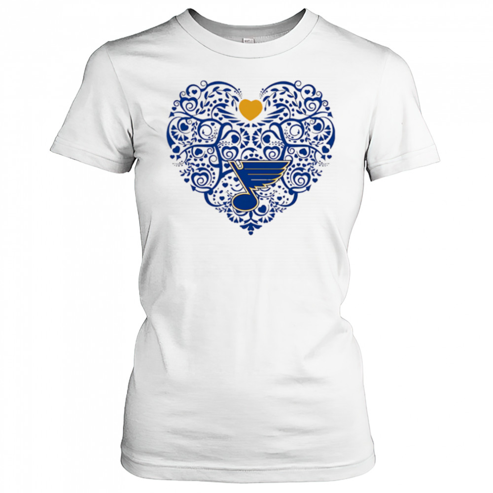 St. Louis Blues Floral Pattern Heart logo shirt Women's T-shirt