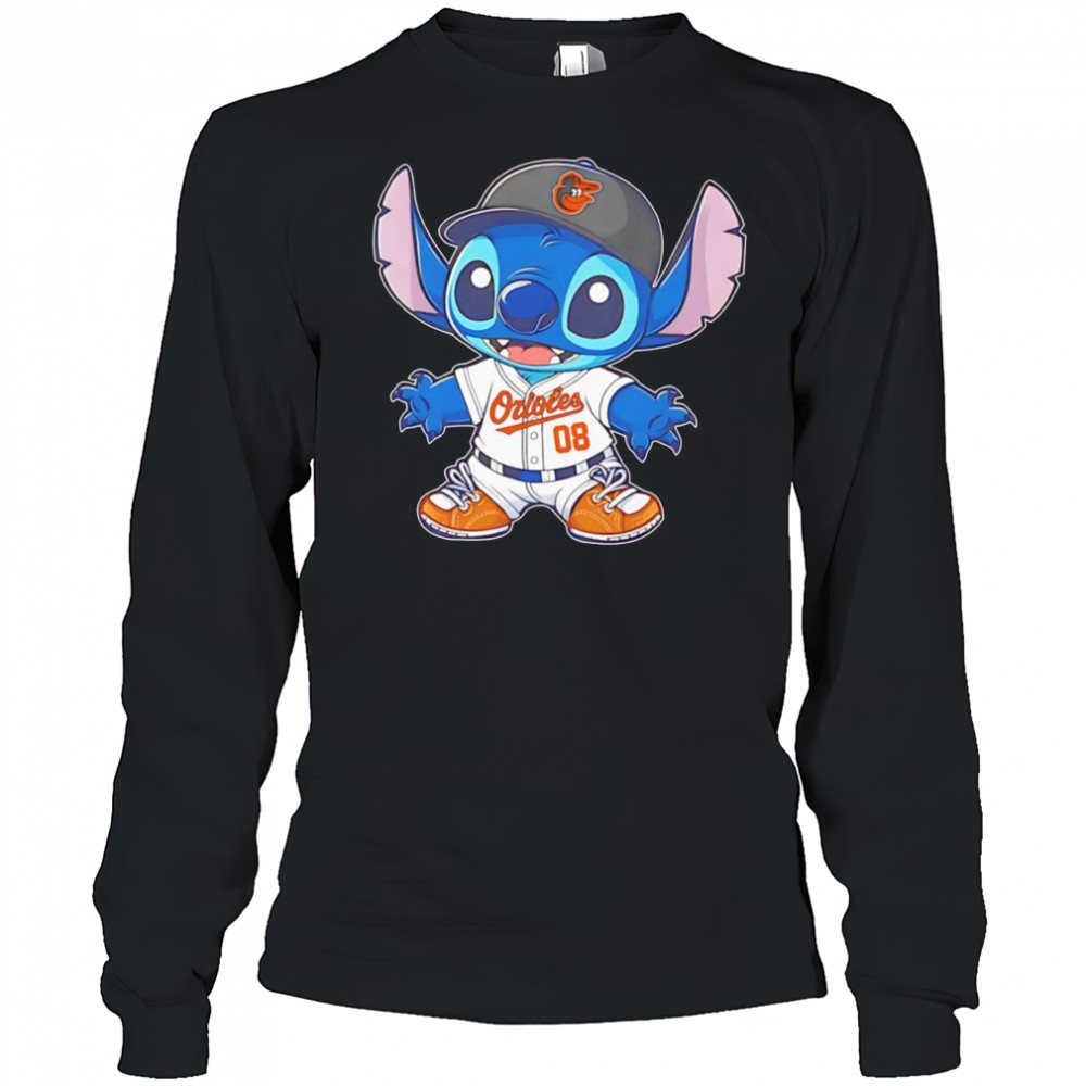 Stitch Baltimore Orioles baseball shirt Long Sleeved