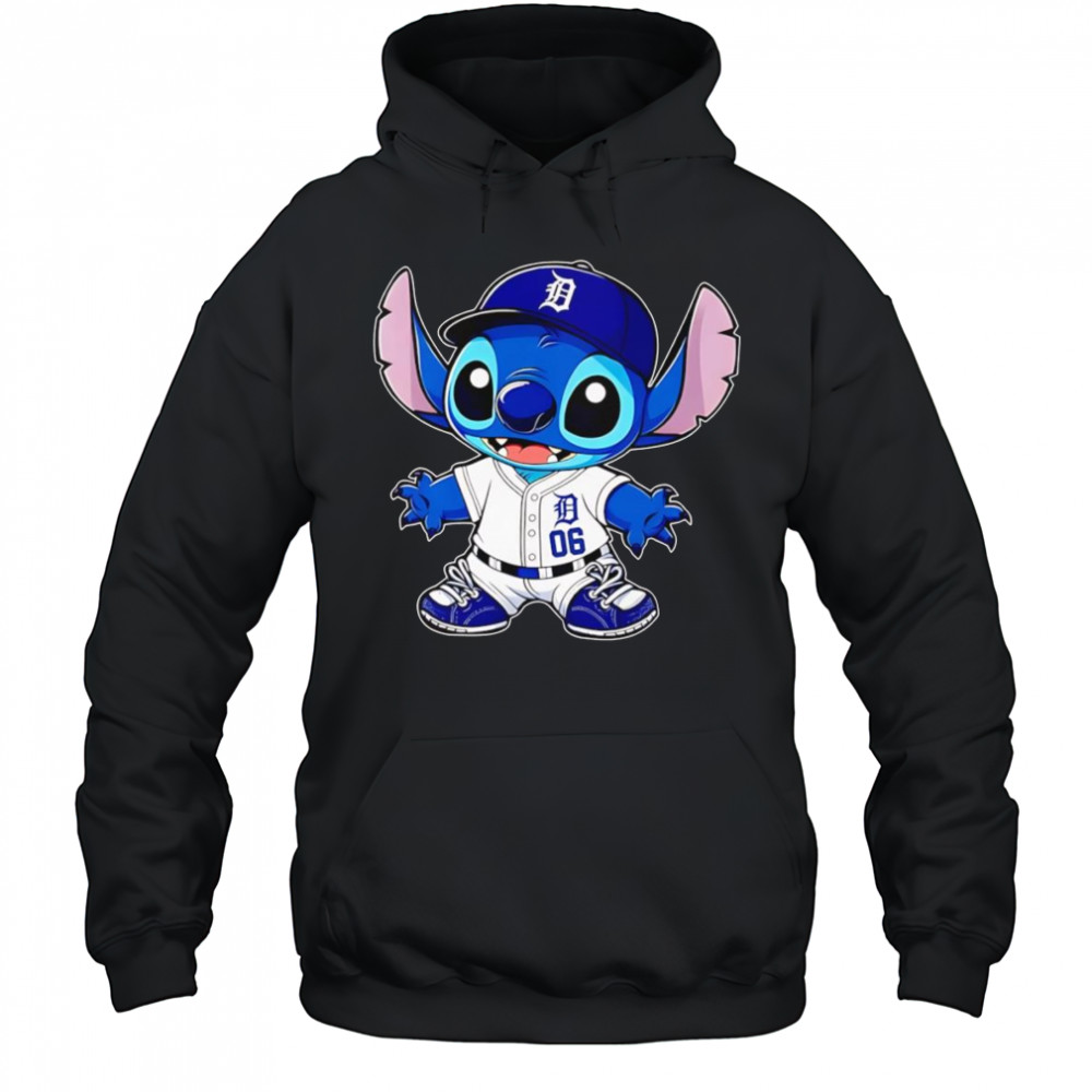 Stitch Detroit Tigers baseball shirt Hoodie