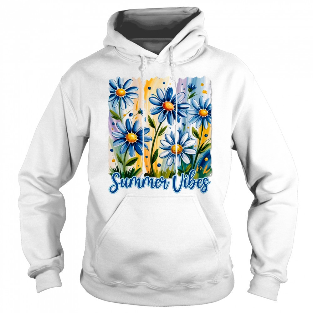 Summer Vibes Blue Floral Summer Women Wildflower Graphic shirt Sweatshirt