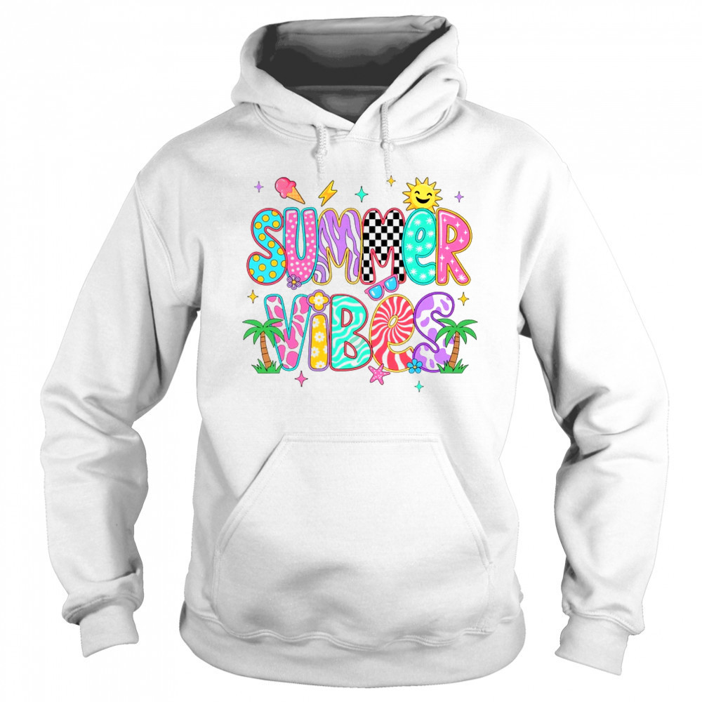 Summer Vibes Retro Hello Summer Vacation Women Girls Boys shirt Sweatshirt