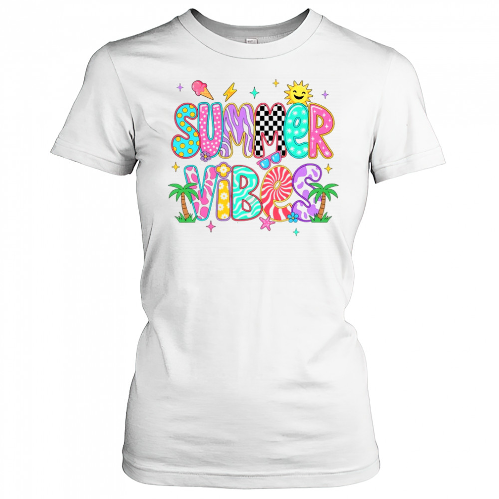 Summer Vibes Retro Hello Summer Vacation Women Girls Boys shirt Women's T-shirt