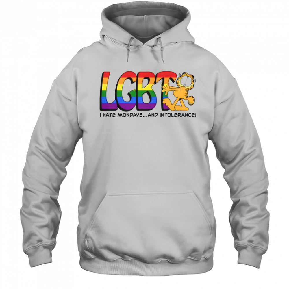 Top LGBT I Hate Mondays And Intolerance Garfield T-Shirt Hoodie