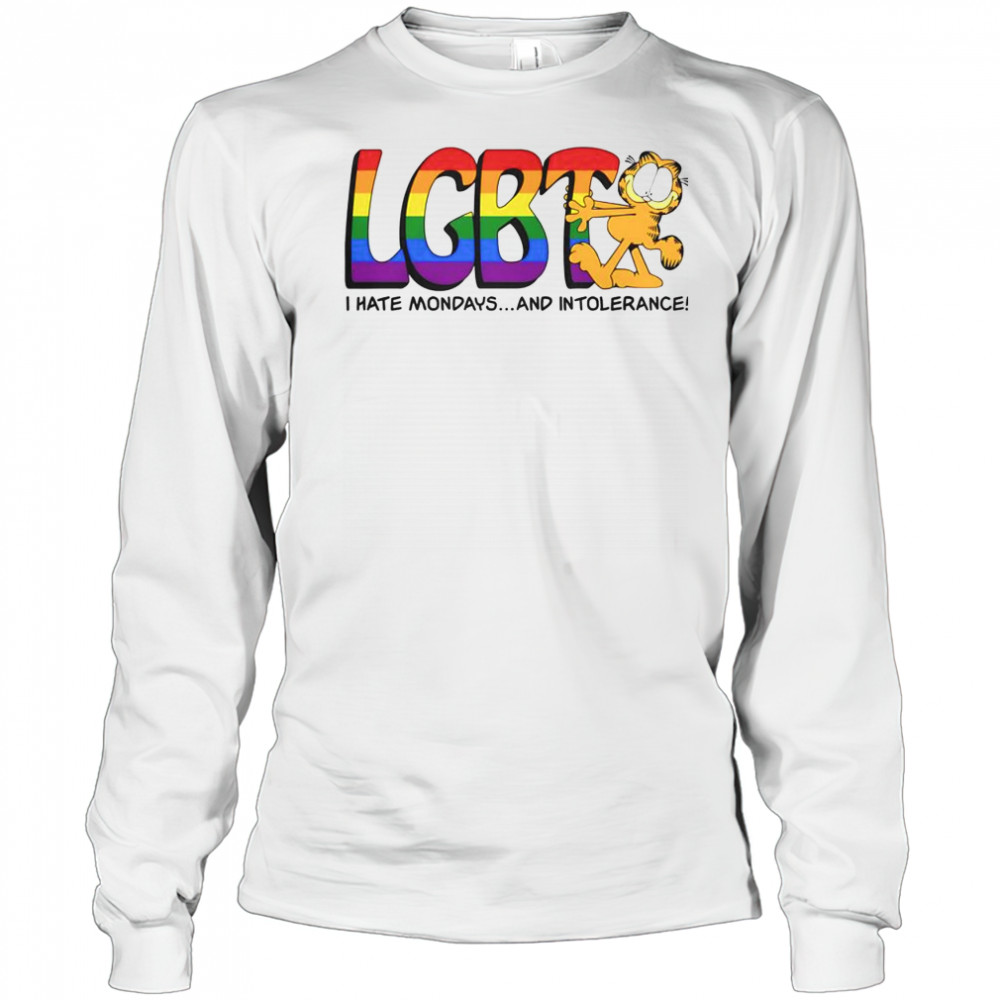 Top LGBT I Hate Mondays And Intolerance Garfield T-Shirt Long Sleeved