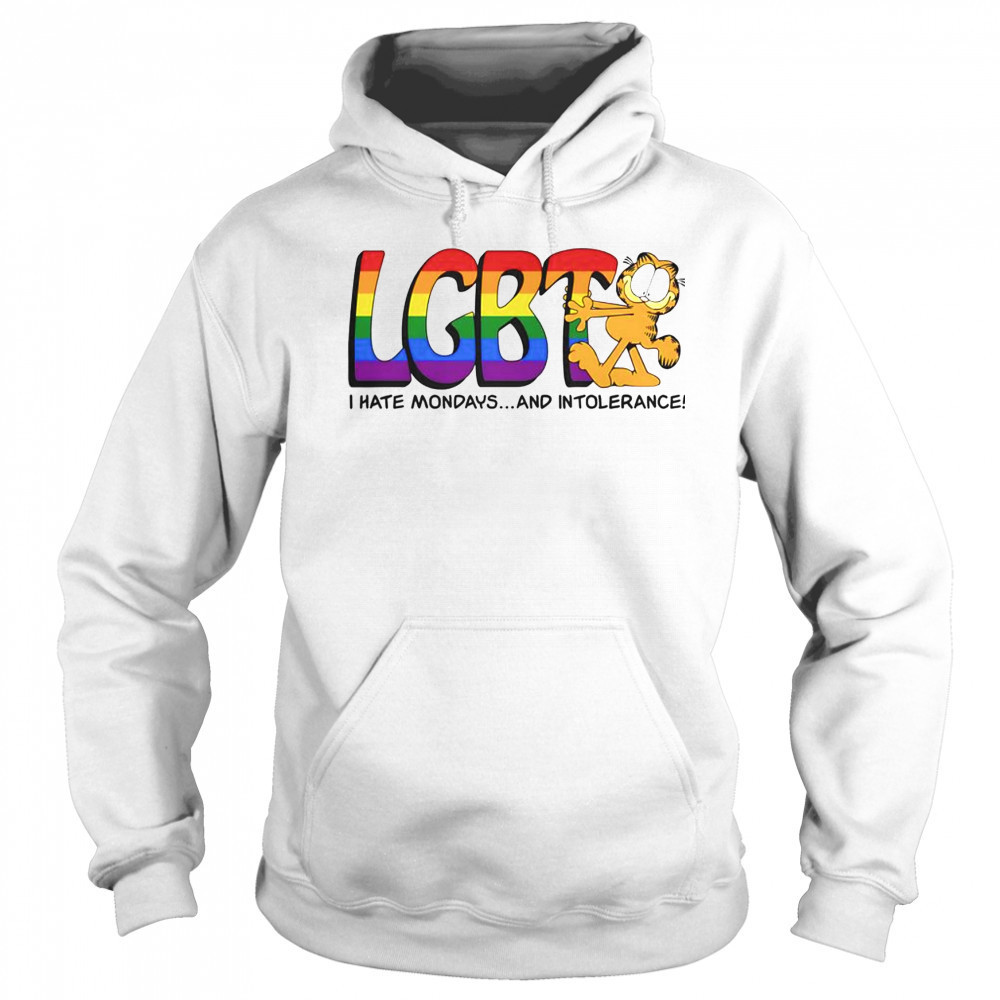 Top LGBT I Hate Mondays And Intolerance Garfield T-Shirt Sweatshirt