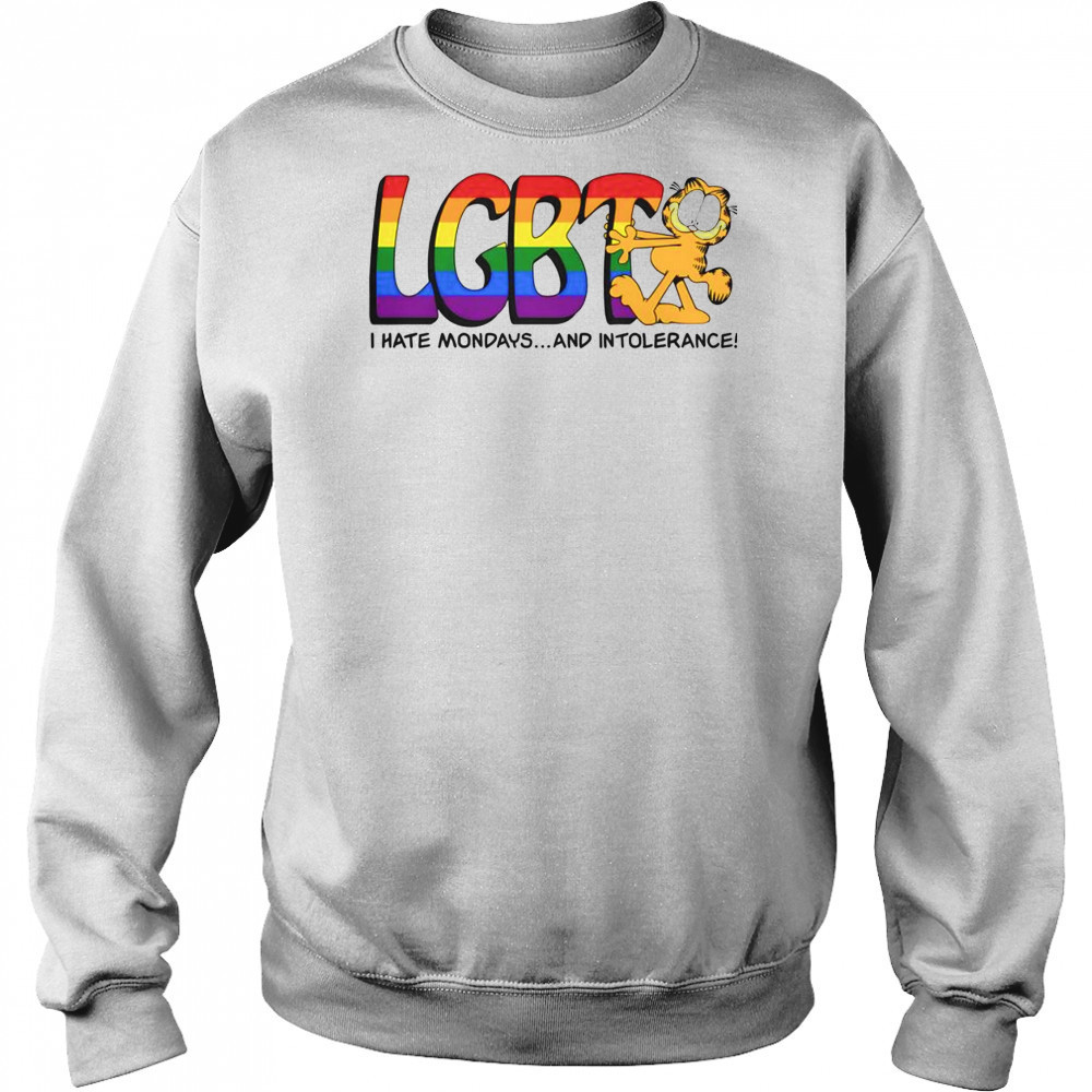 Top LGBT I Hate Mondays And Intolerance Garfield T-Shirt Hoodie