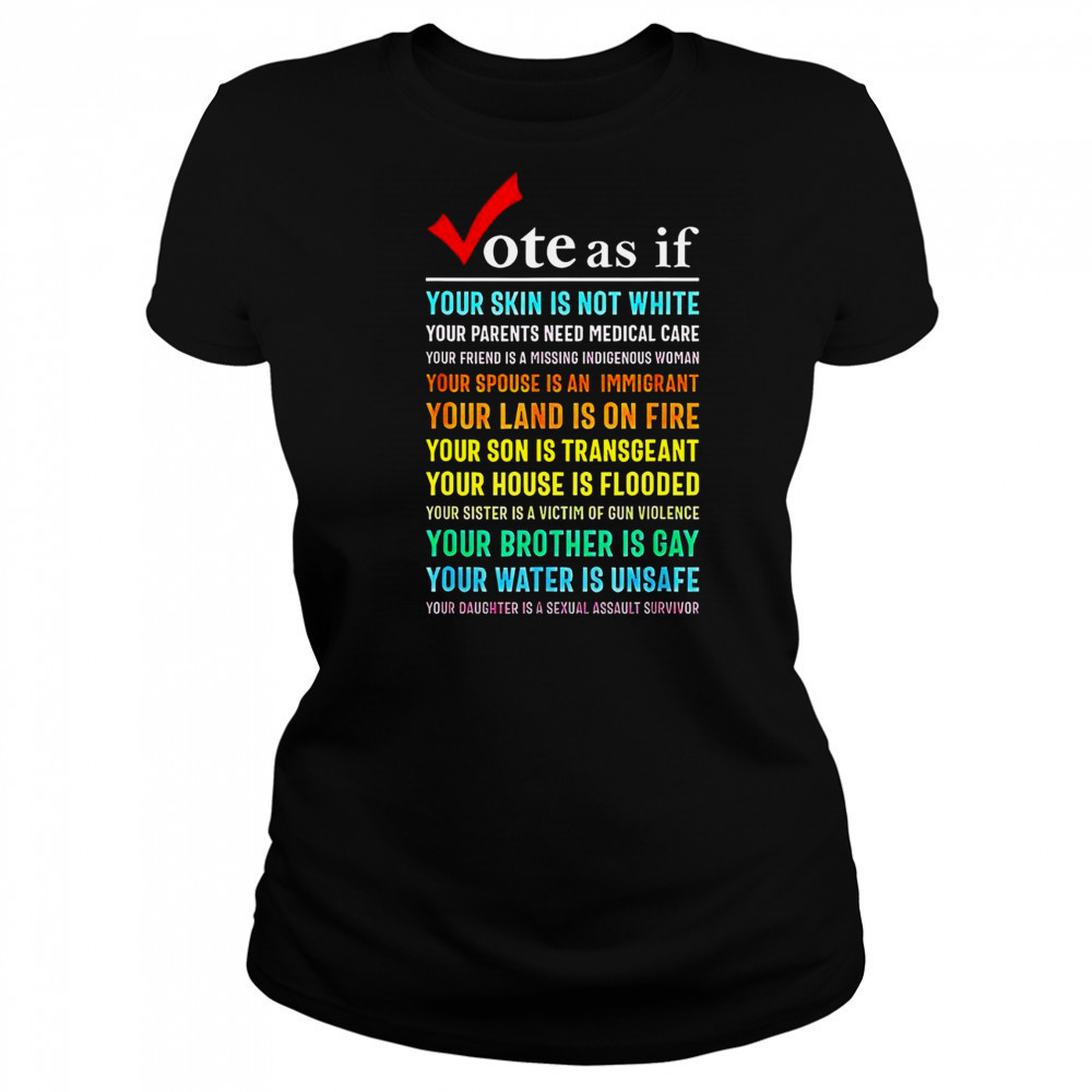 Top Vote As If Your Skin Is Not White Your Parents Need Medical Care T-Shirt Women's T-shirt