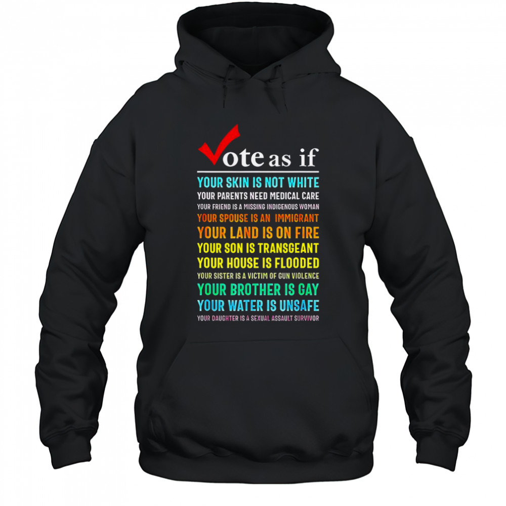 Top Vote As If Your Skin Is Not White Your Parents Need Medical Care T-Shirt Hoodie
