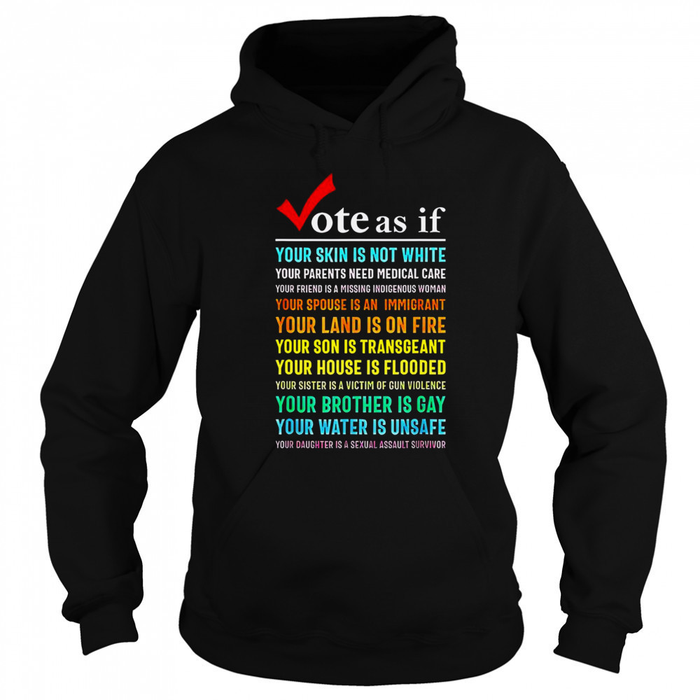 Top Vote As If Your Skin Is Not White Your Parents Need Medical Care T-Shirt Sweatshirt
