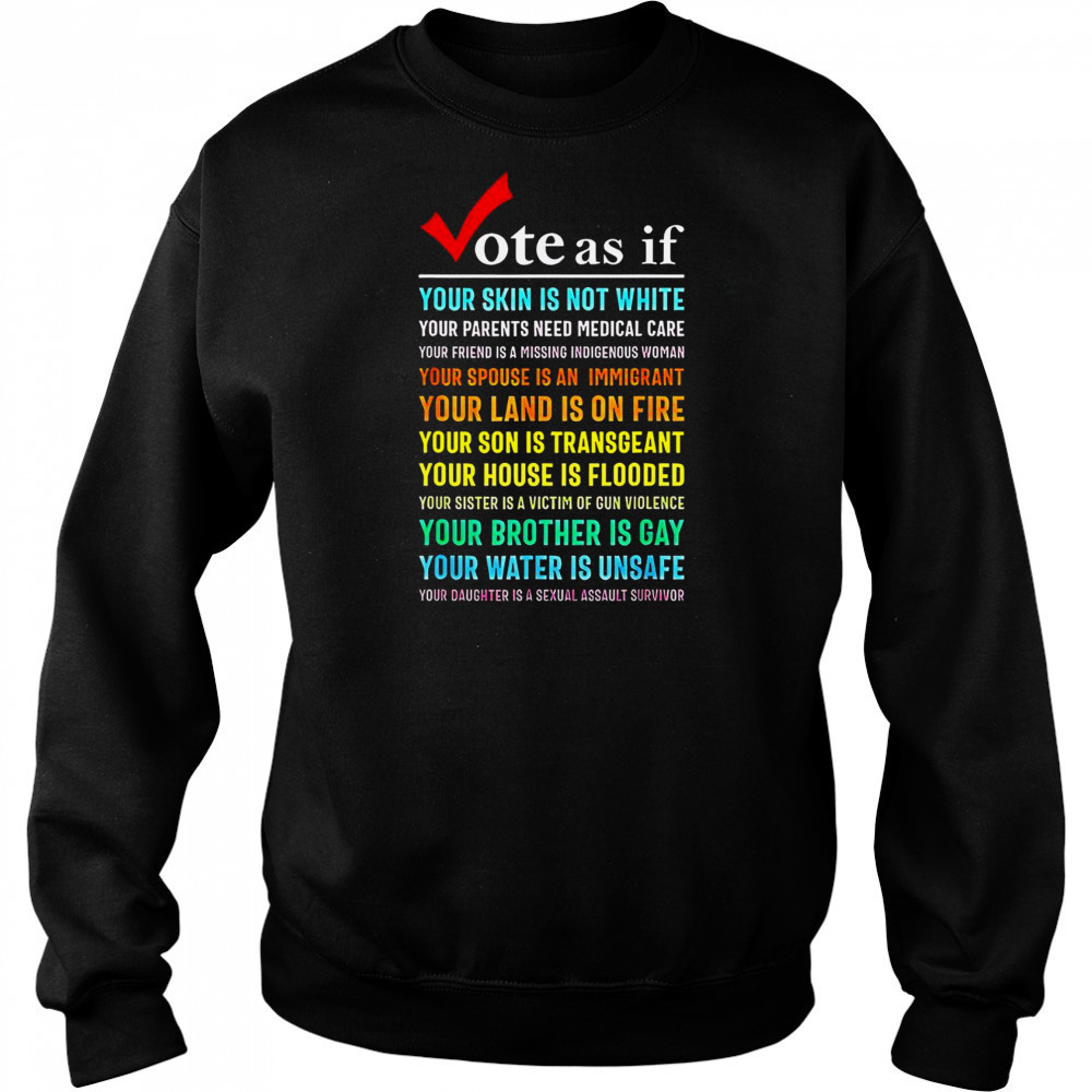 Top Vote As If Your Skin Is Not White Your Parents Need Medical Care T-Shirt Hoodie