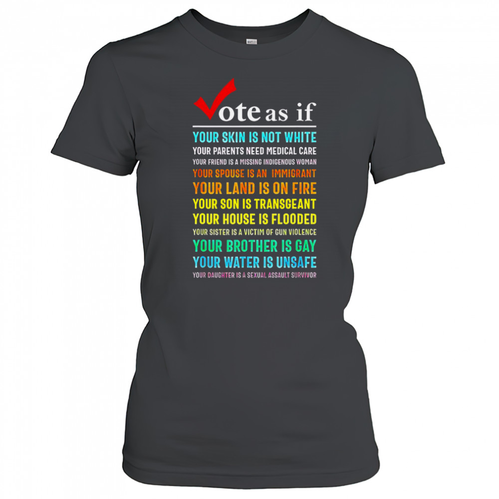 Top Vote As If Your Skin Is Not White Your Parents Need Medical Care T-Shirt Women's T-shirt