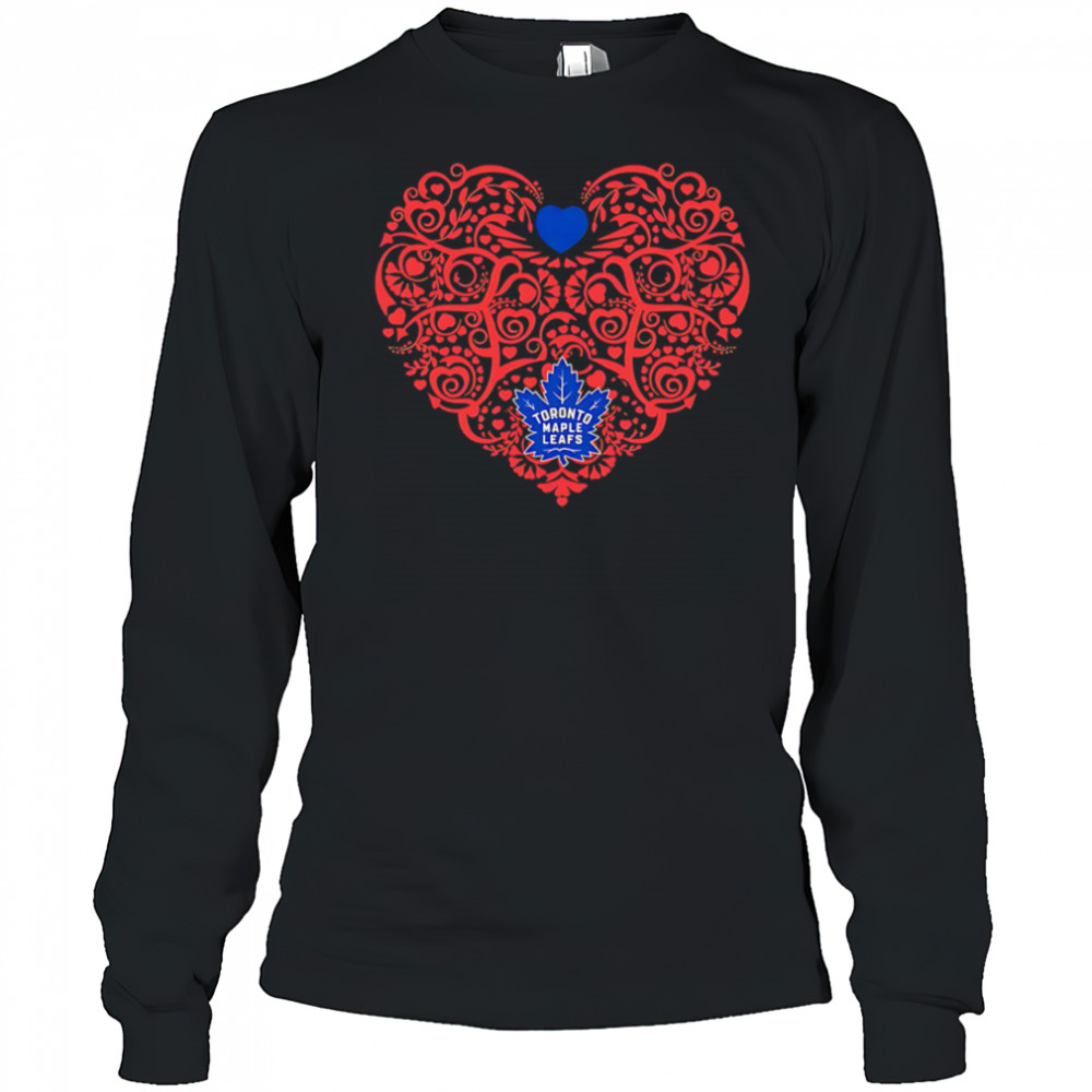 Toronto Maple Leafs Floral Pattern Heart logo shirt Long Sleeved