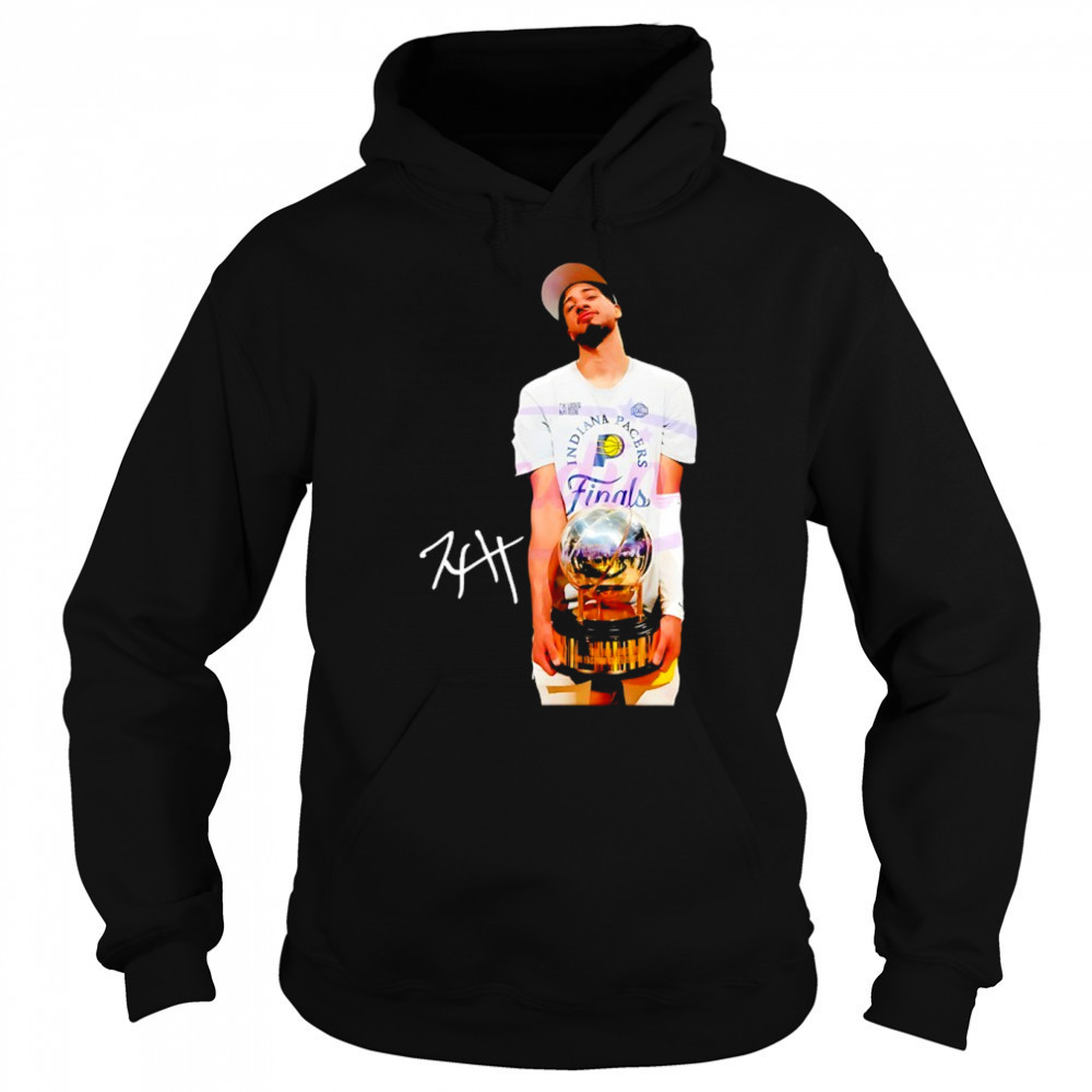 Tyrese Haliburton holding trophy Indiana Pacers 2025 NBA Finals signature shirt Sweatshirt